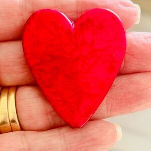 Glossy Hot Pink Heart Chunky Pendant.